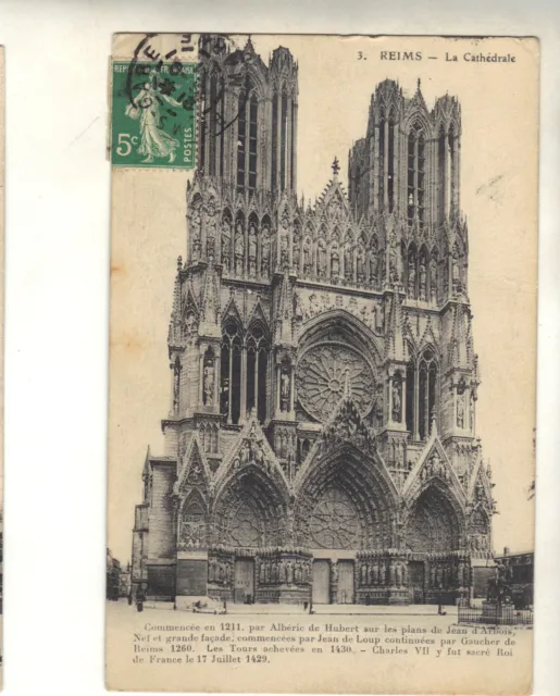 51 - cpa - La cathédrale de REIMS (H9155)