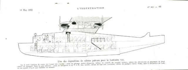 Publicité ancienne document dispositions de cabines prévues issue de magazine