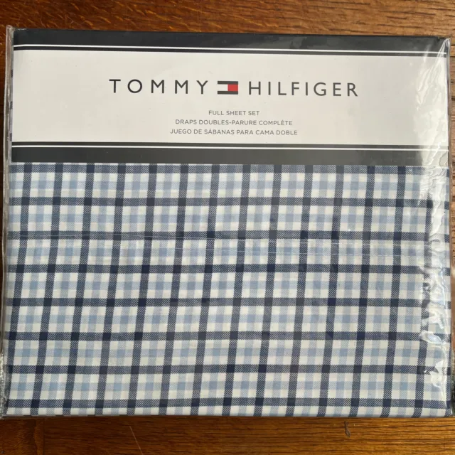*NEW* TOMMY HILFIGER FULL Sheet Set Classic Gingham