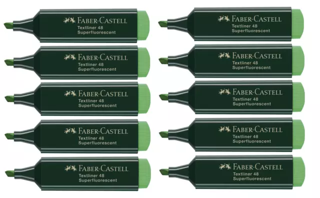 10 x Faber-Castell Textliner 48 Refill Textmarker 1 - 5 mm Marker, grün