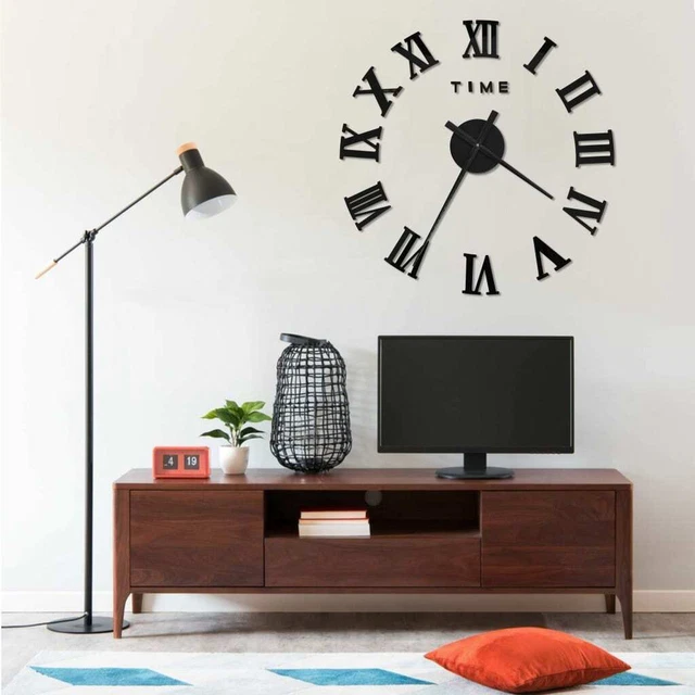 Horloge murale 3D Design moderne Noir 100 cm XXL FR