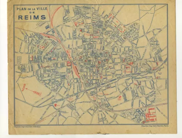 Map ROME Italy WWII Vintage map Antique