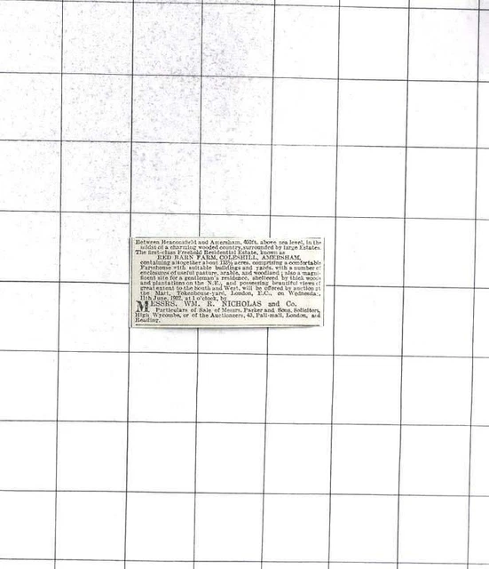 1902 RED BARN Farm Coleshill Amersham Near Beaconsfield For Sale With