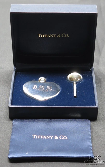 Vintage Sterling Silver Tiffany&Co. Purfume Heart w/Sterling Funnel 21.5g 26193