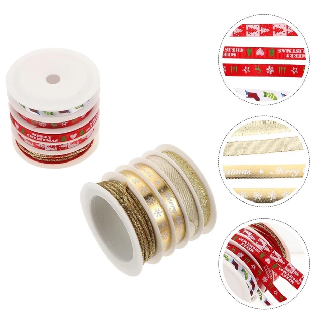 2 Sets Weihnachten Bänder Glitter Rot Frohe Weihnachten Rentier Schneeflocke