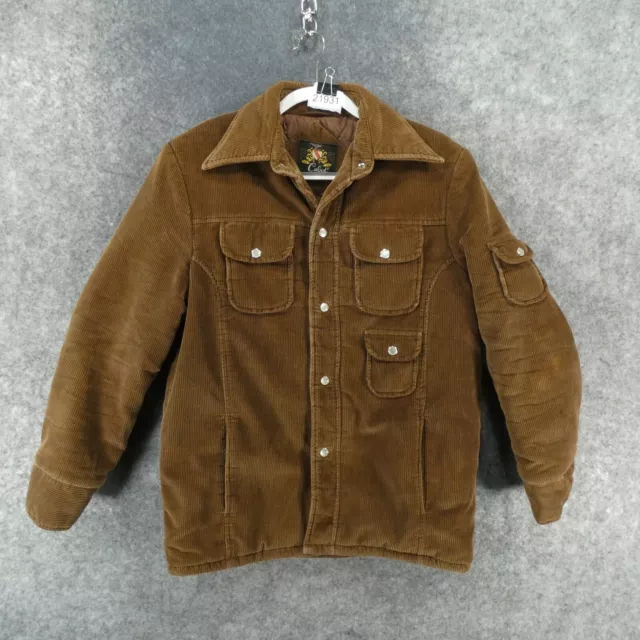 Vintage Cabot Jacket Mens Medium Brown Button Up Corduroy Chore Coat 70s 80s
