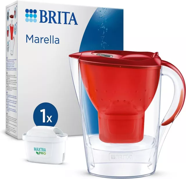 BRITA MARELLA MAXTRA+ Plus 2.4L Water Filter Jug + 6 Cartridges Pack, Grey  £36.99 - PicClick UK