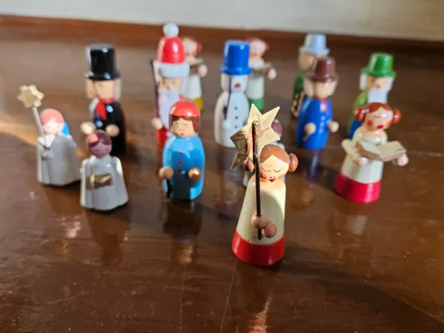 (RB)5025-1085-Konvolut alte Figuren aus Holz, Erzgebirge, Spielzeug, Deko