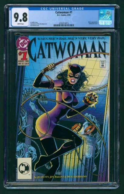 Catwoman #1 (DC, 1993) CGC 9.8 White! Jim Balent Embossed Cover! Jo Duffy Story!
