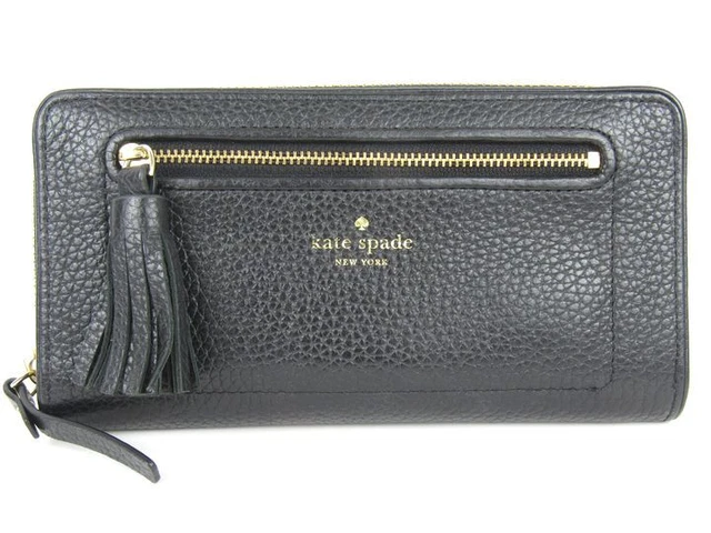 Kate Spade Long Wallet Chester Street Leather Tassel Zip Around With Coin _18666