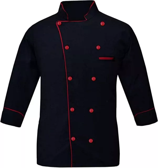Chef Works Coat Poly Cotton Double Breasted Jacket Multi-Colored Kitchen Uniform