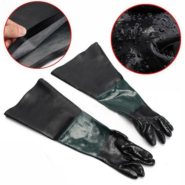 Sabbiatura Guanti 60 30cm Accessori Confortevole Verde a Puntini Colore Nero