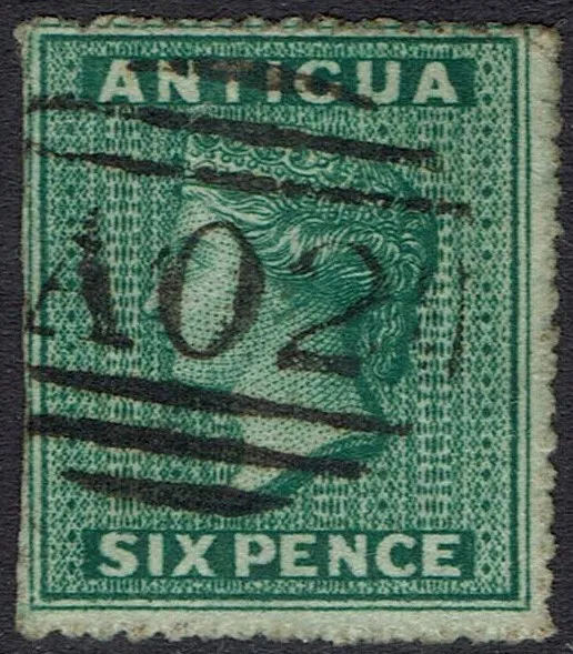 Antigua 1863 Qv 6D Wmk Star Used