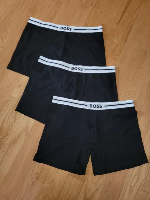 BOSS Hugo Boss Stretch Cotto Boxer Briefs, Size XL, 3-pack