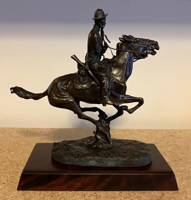 1988 Franklin Mint Bronze Replica TROOPER Horse Figurine by Frederic Remington