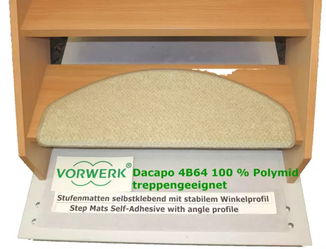 15 Set Stufenmatten Vorwerk Dacapo 4B64 56x17,5c3,5  gemustert Treppengeeignet