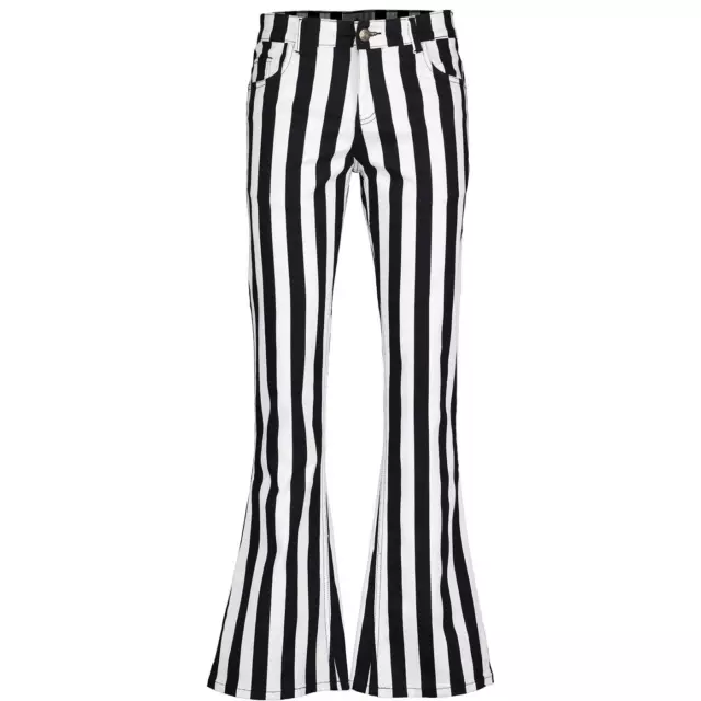 NEW RETRO 60s 70s 80s 90s MOD STRIPE FLARES JEANS Bellbottoms Holy Roller MC105