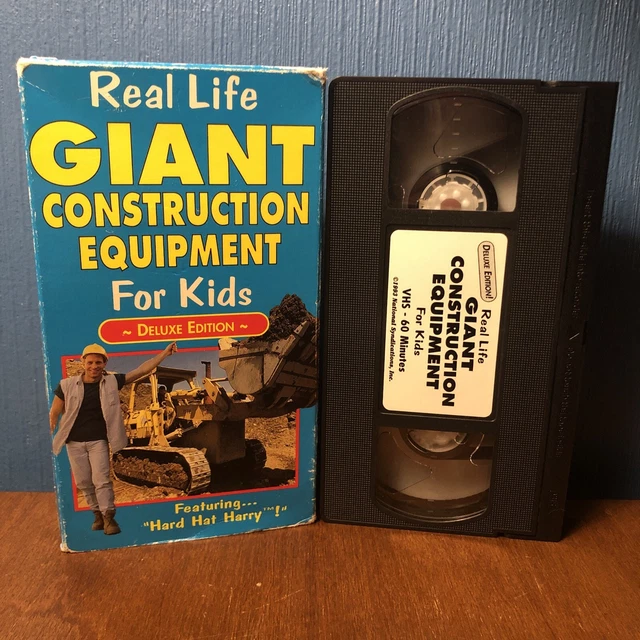 REAL LIFE GIANT Construction Equipment For Kids VHS Hard Hat Harry 1993