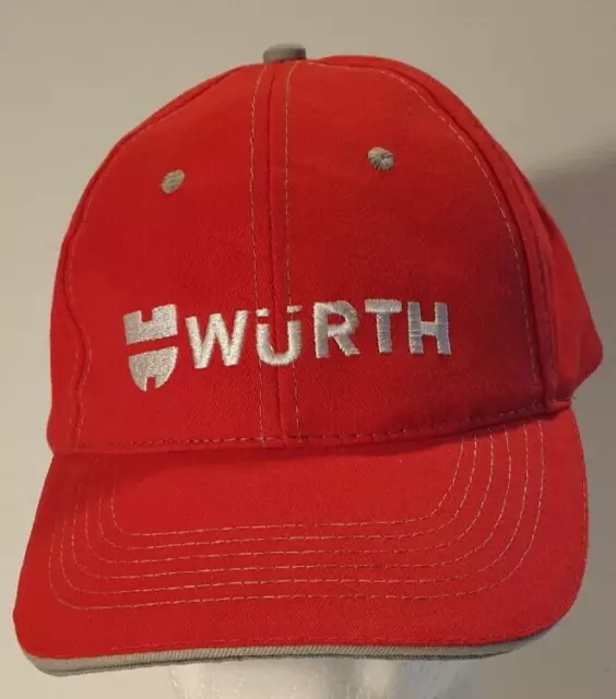 WÜRTH Corporate Logo Baseball Style Cap Hat Colour Red. Embroidered. Adjustable.