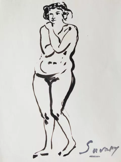 Robert savary - Dibujo Original - Tinta - Desnudo 85