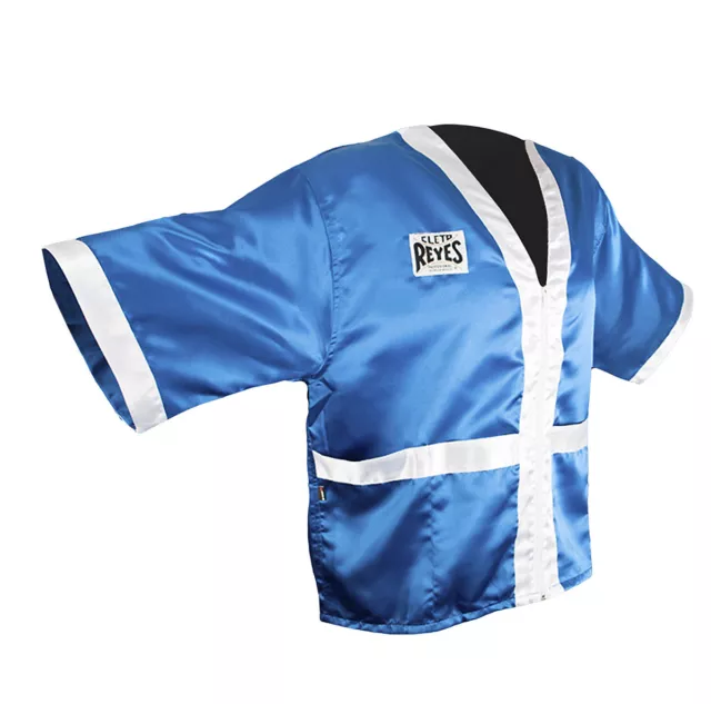 Cleto Reyes Corner Staff Satin Boxing Robe - Blue/White