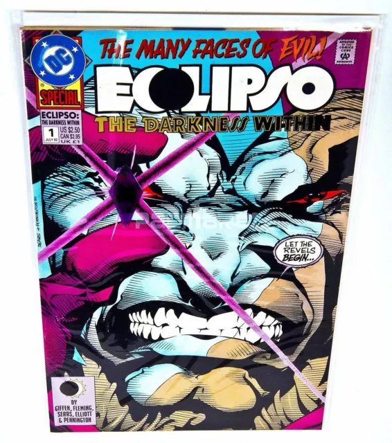 Eclipso: The Darkness Within #1,DC COMICS,rare newstand,Gem Cover(Jul 1992)NM/VF