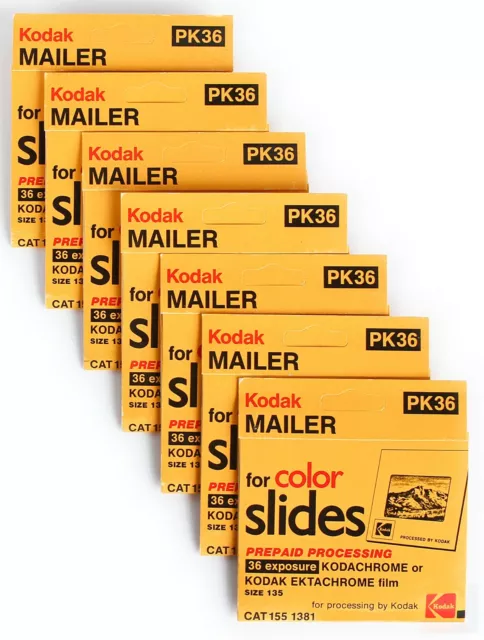 Kodak Mailer for Color Slides (7) 36 Exp Kodachrome Ektachrome Film 1980s *NEW*