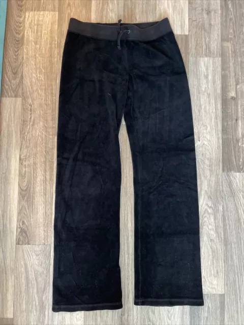 Size 10 Girls Vintage Juicy Couture Black velour pants girls