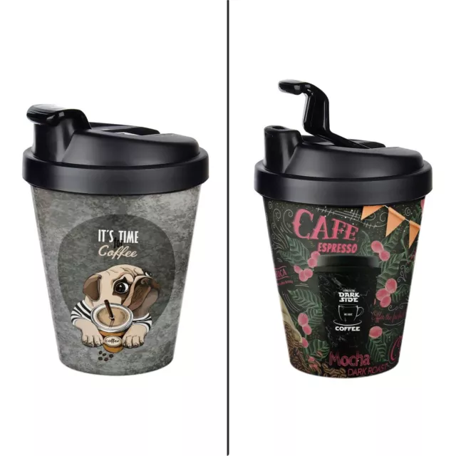 2 Kaffeebecher to Go | BPA Frei | Coffee to go | 400ml | Auslaufsicherer Deckel