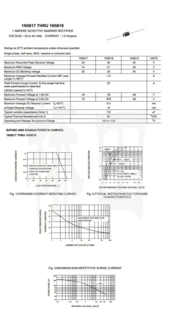 1n5819 in5819 sr140 1a 40v do-41 schottky diodes 2