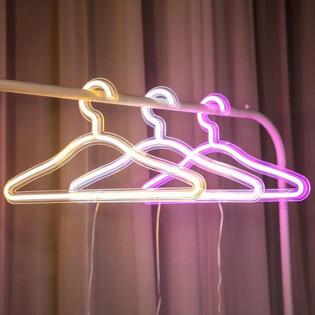 UK CLOTHES HANGER Neon Sign Light Colorful Night Lamp Store Festival