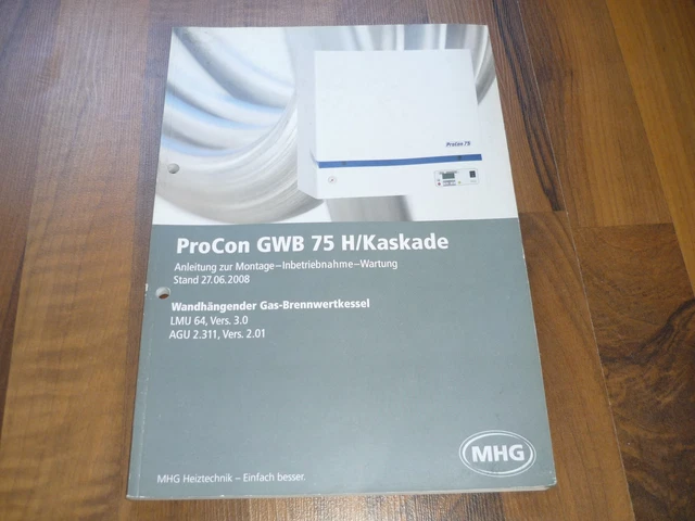 PROCON GWB 75 H/Cascata CALDAIA A CONDENSAZIONE A GAS MANUTENZIONE MANUALE MONTAGGIO