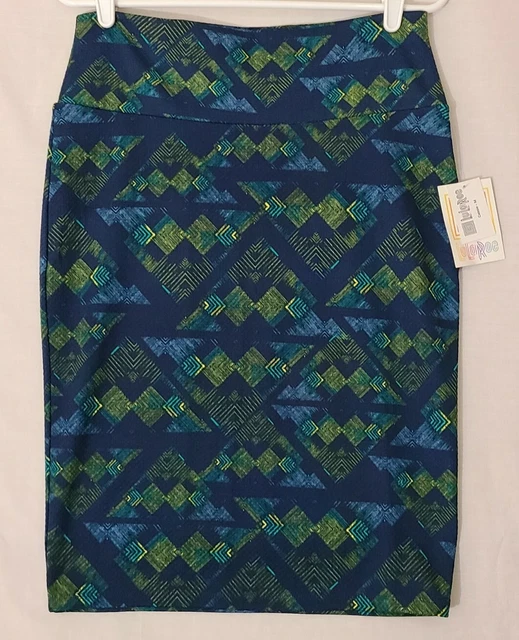 LuLaRoe Cassie Size M Skirt Blue/Yellow Geometric Diamond Pattern Print (E1) LuLaRoe Cassie Size M Skirt Blue/Yellow Geometric Diamond Pattern Print (E1)