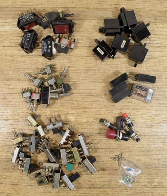 Nice Lot of Vtg Switches Toggle Rocker Slide Push UND LAB Carling etc
