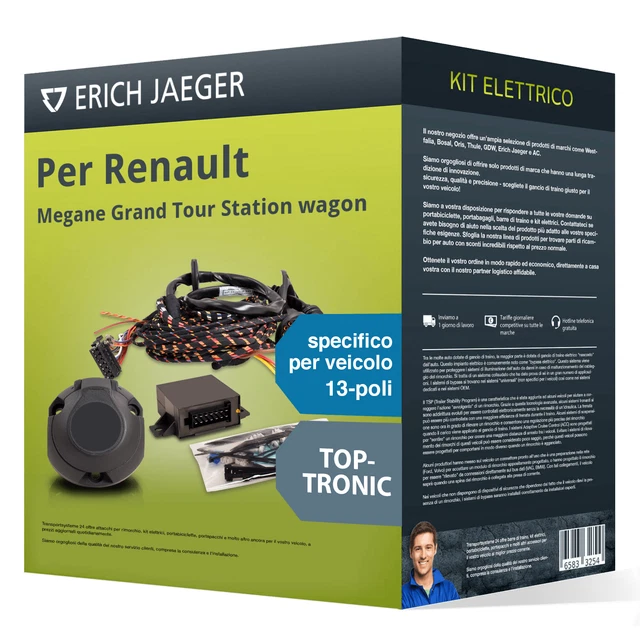 e-kit specifico 13 poli adatto per RENAULT Megane Gr. T. wagon 16- Jaeger Nuovo