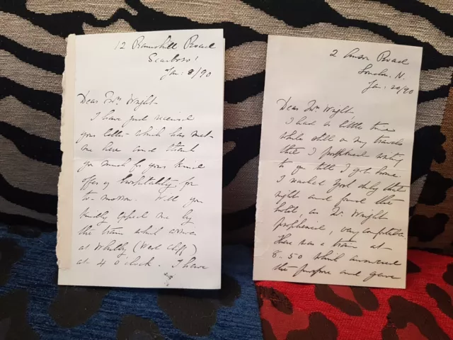 Two letters by Irish Feminist,activist and Suffragette Sophie Bryant dated 1890