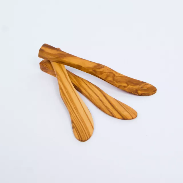 Set of 3 Wooden Butter, Cheese, Jam Spreaders / Knives - Olive Wood - SkandWood