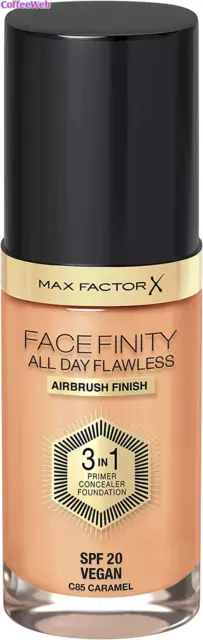 Max Factor Facefinity All Day Flawless 3 in 1 Fondotinta Liquido a Lunga Durata,