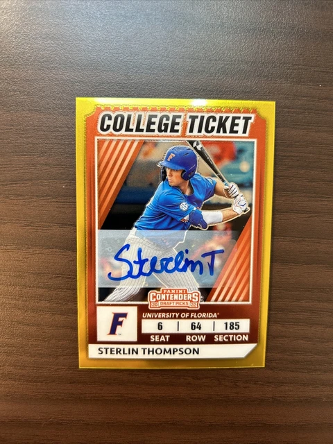Sterlin Thompson 2022 Panini Elite Contenders AUTO /99 COLLEGE TICKET ROCKIES 16