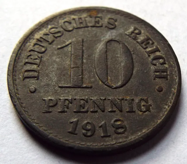 SUPER WELTKRIEG 1918 10 Pfennig DEUTSCHES REICH Deutsches Reich Zinkmünze keine Münzmarke