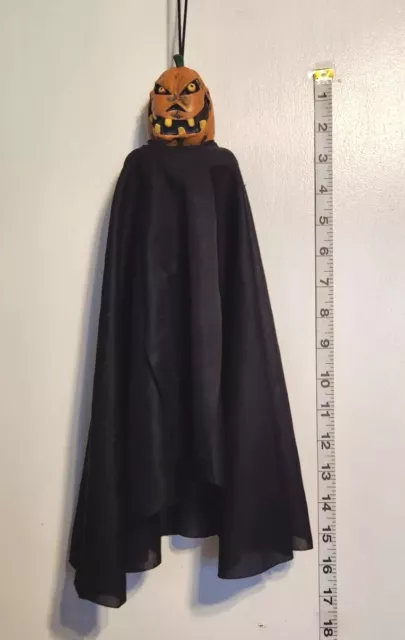 Vintage 2005 Halloween Paper Magic Group Evil Pumpkin Hanging Prop 17" Long