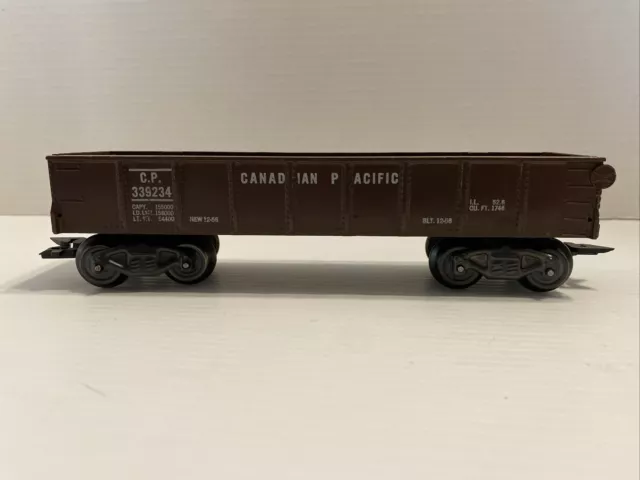Marx Trains #339234 Brown Canadian Pacific Gondola with Drop Ends