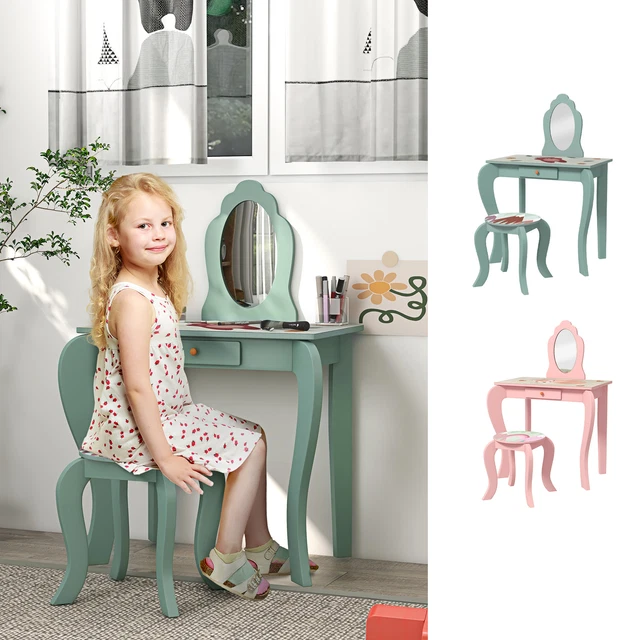 Togliere bambini con specchio, sgabello, cassetto, tavolo vanità ragazze