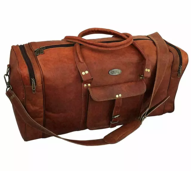 Grand sac de voyage fait à la main pour homme en vrai cuir vintage Duffel Luggag