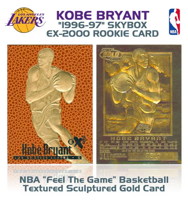 1996-97 KOBE BRYANT Feel The Game NBA SKYBOX EX-2000 ROOKIE 23K GOLD Card LTD