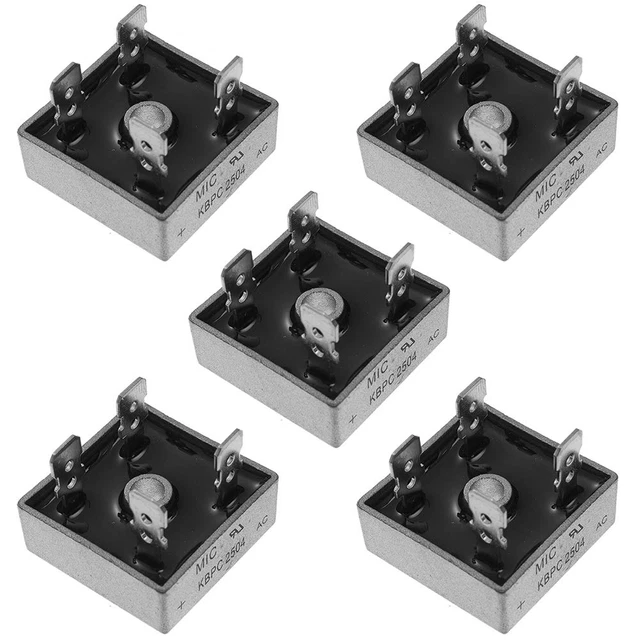 Bridgold 5Pcs KBPC2504 2504 Bridge Rectifier Diode, Single Phase,Full Wave 25 Am