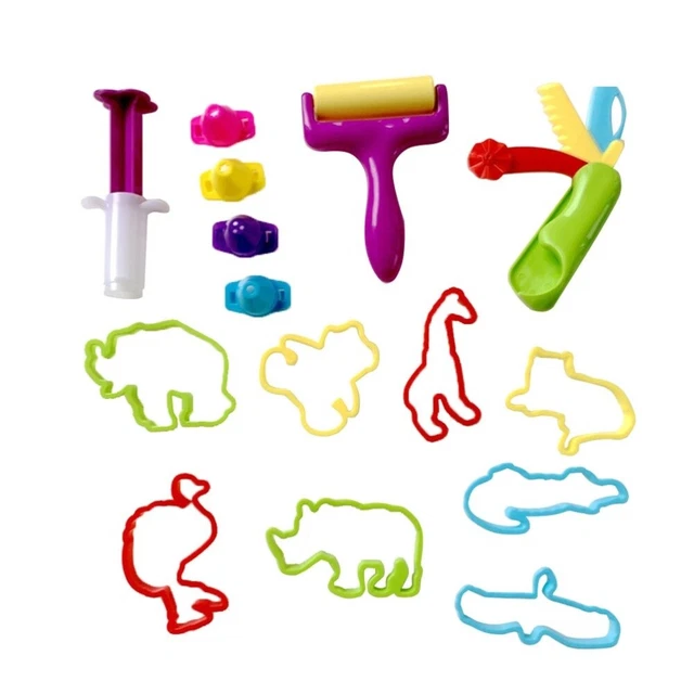 15 piezas Herramientas de arcilla para niños Herramientas de masa de animales Manual