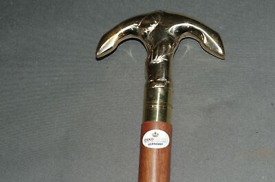 Anchor Handle Solid Brass Wooden Walking Stick Vintage Antique Walking Cane Gift
