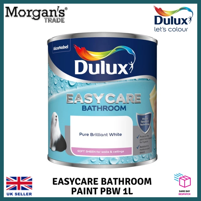 DULUX EASYCARE BATHROOM Soft Sheen Paint Walls &Ceilings Pure Brilliant