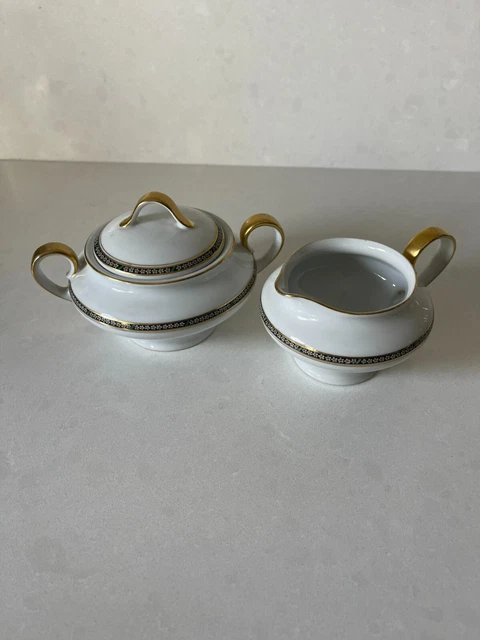 Vintage Bavaria Stouffer Porcelain Classic Sugar Bowl and Creamer